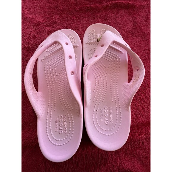 Crocs Women's Classic Platform Flip Flop Sandals Women Size 8 Pink - Picture 4 of 8